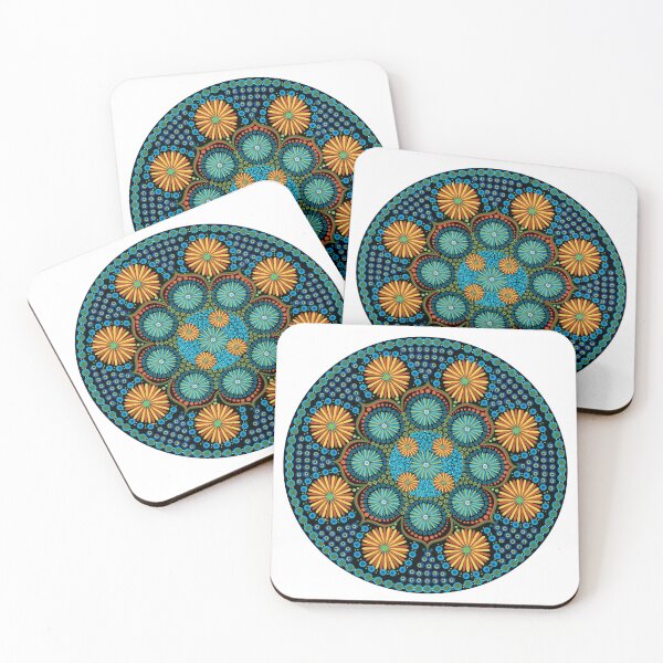 Item preview, Dotted Pinwheel Mandala Blue and Orange designed and sold by Cedarrue.