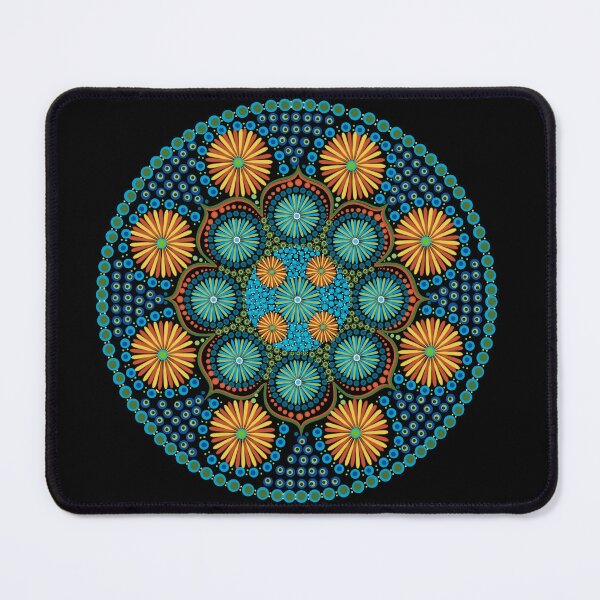 Item preview, Dotted Pinwheel Mandala Blue and Orange designed and sold by Cedarrue.