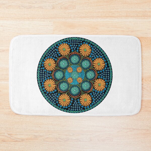 Item preview, Dotted Pinwheel Mandala Blue and Orange designed and sold by Cedarrue.
