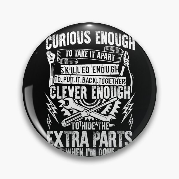 Item preview, Curious Skilled And Clever  Funny Car Auto Truck Mechanic designed and sold by NancyxEasSHOP.