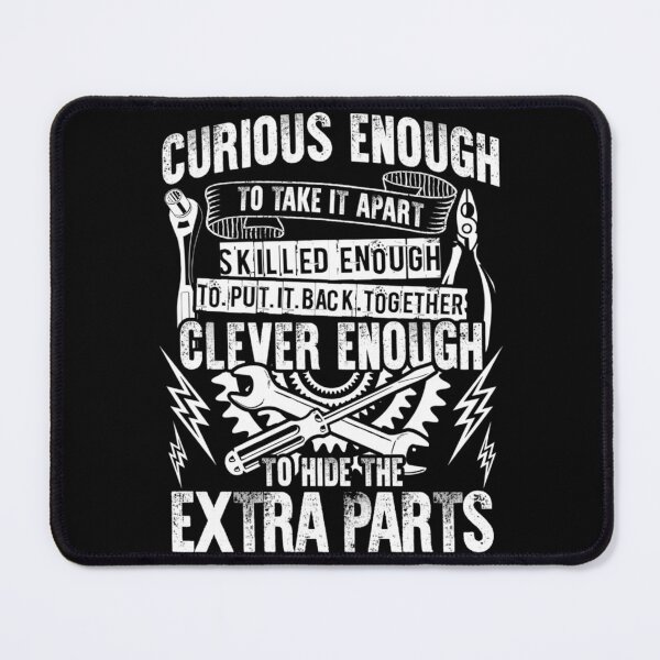 Item preview, Curious Skilled And Clever  Funny Car Auto Truck Mechanic designed and sold by NancyxEasSHOP.