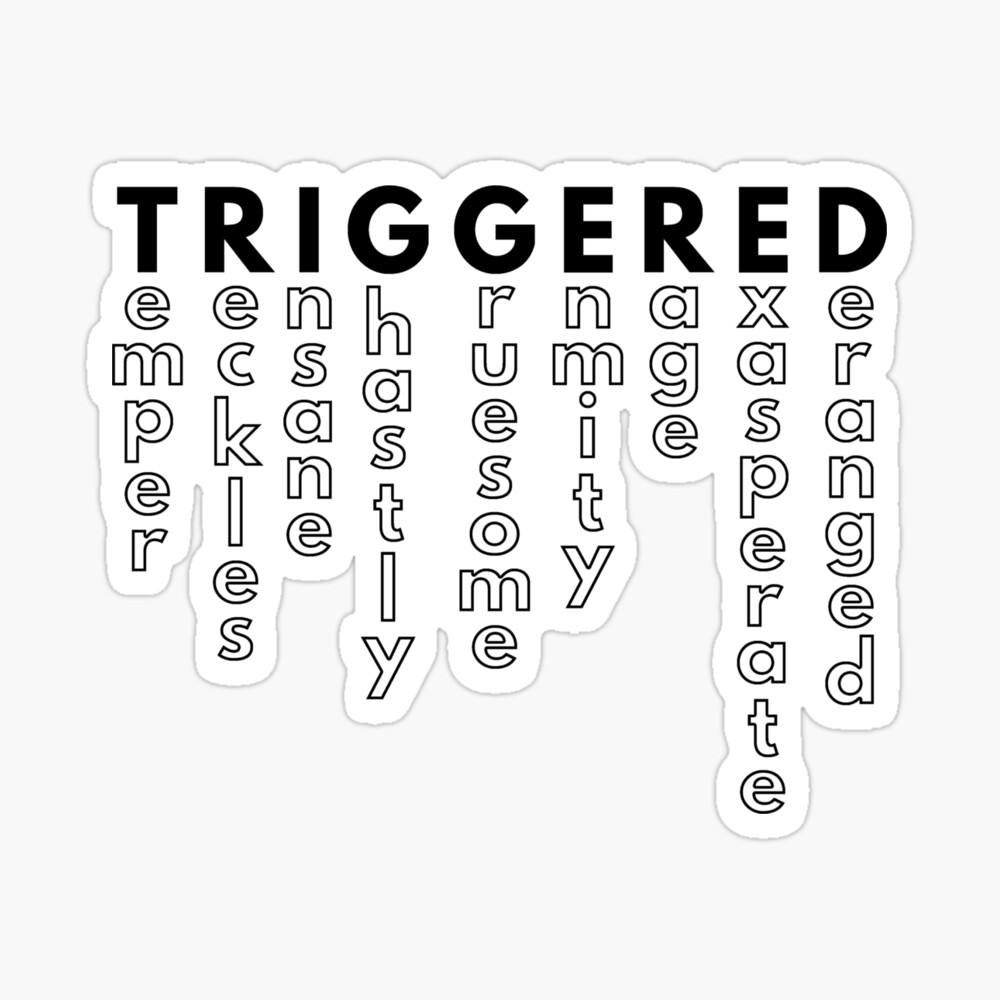 Triggered Synonyms Meme Sticker By Gsuschrist Redbubble