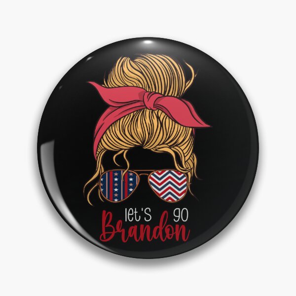 Item preview, Funny Let's Go Braden Brandon US Flag Messy Bun design designed and sold by Merchking1.