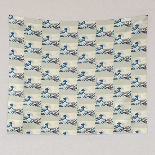 Item preview, Otter surfing Japanese wave by Earth Fire Spirit  designed and sold by Container  of Dreams.