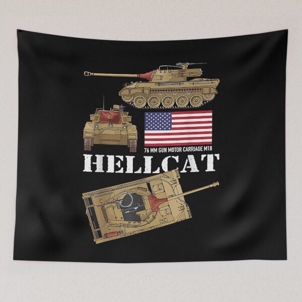 Item preview, M18 Hellcat WW2 American Tank Destroyer Tanks Diagram Flag  designed and sold by genovevap.