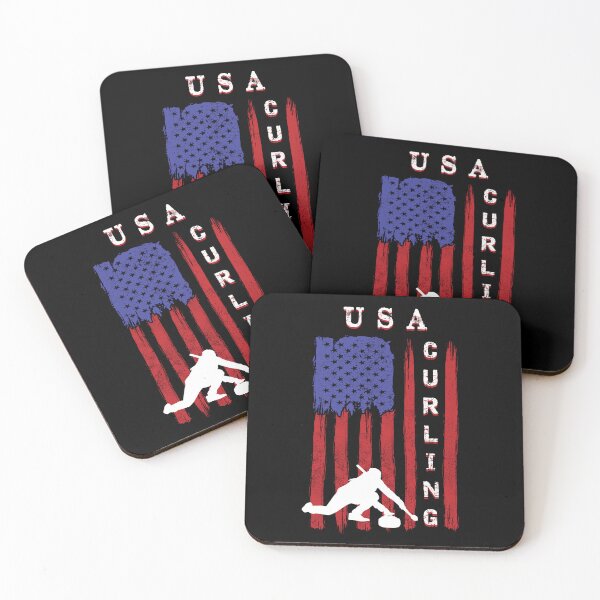 Item preview, USA Curling - Vintage Winter Sports Lovers designed and sold by R&BApparel.