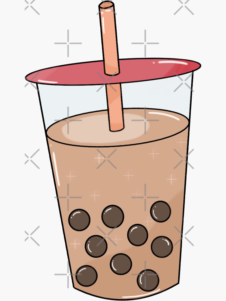 Boba milk tea with glasses Sticker for Sale by c4k5llc