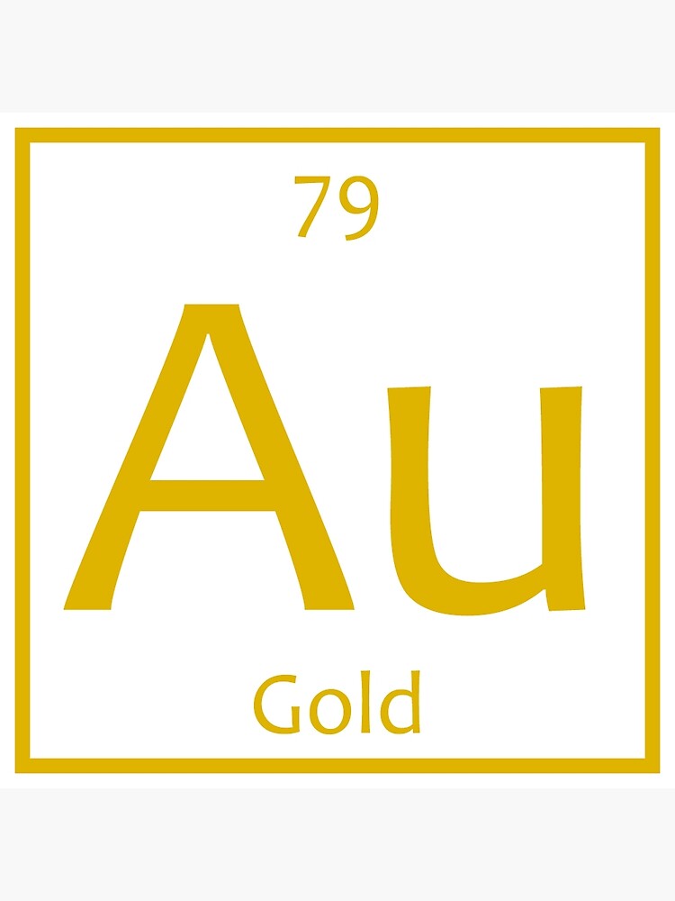 gold-au-chemical-symbol-metal-print-by-the-elements-redbubble