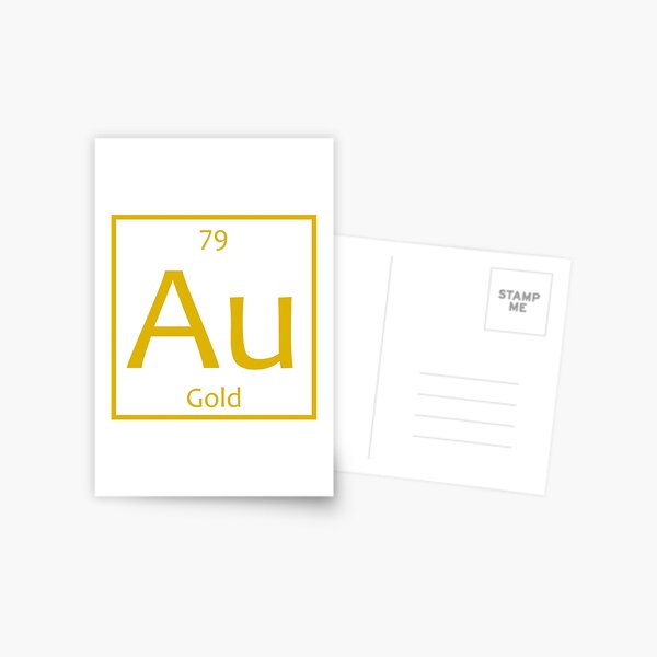 Gold (Au) Chemical Symbol Postcard
