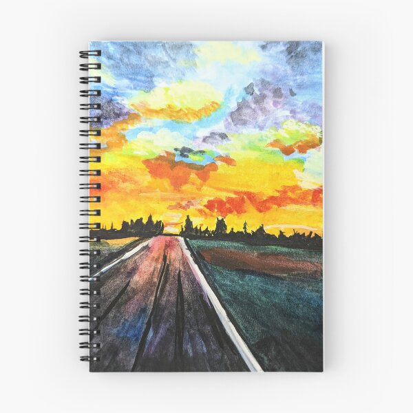 Item preview, Country Road Sunset Drive watercolor painting  designed and sold by MagicGnome47.