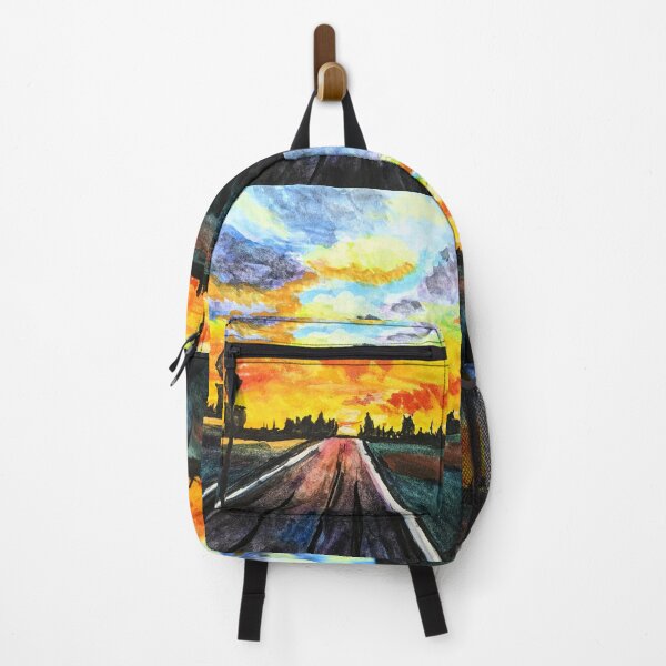 Item preview, Country Road Sunset Drive watercolor painting  designed and sold by MagicGnome47.