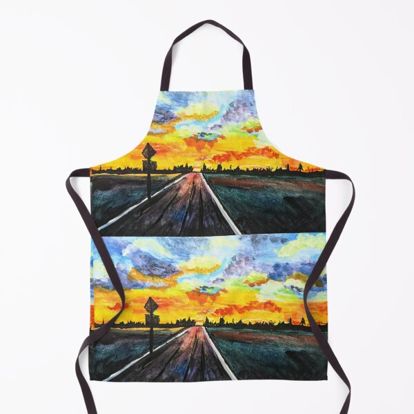 Item preview, Country Road Sunset Drive watercolor painting designed and sold by MagicGnome47.