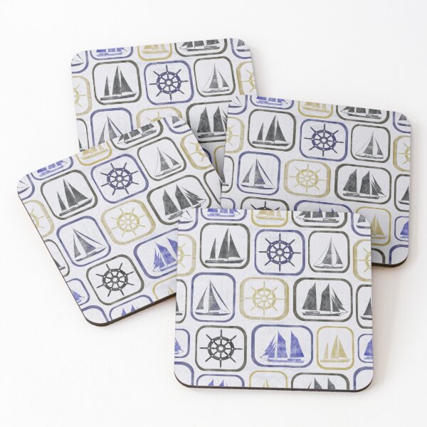 Item preview, Sailing adventure in ink block print designed and sold by anzelas.