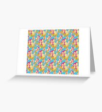 Electric Banana Monkey Pattern Greeting Card
