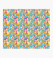 Electric Banana Monkey Pattern Photographic Print