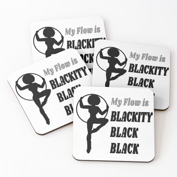 Item preview, Blackity Black Flow | Black Afro African American Hula Hooper - B&W designed and sold by KreativeLaedy.