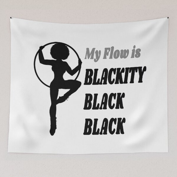 Item preview, Blackity Black Flow | Black Afro African American Hula Hooper - B&W designed and sold by KreativeLaedy.