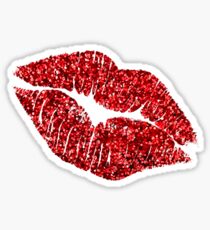 Glitter Lips : Red! Sticker