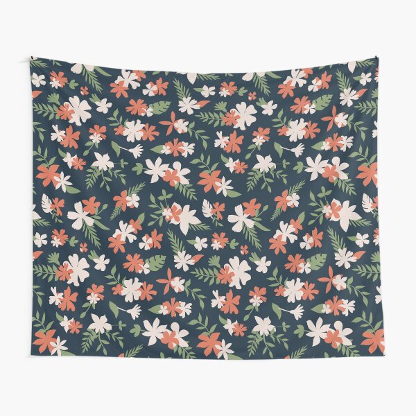 Midnight Floral Tapestry