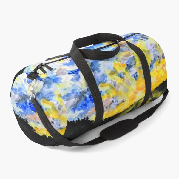 Item preview, Sunset Burst In Blue and Yellow, watercolor painting  designed and sold by MagicGnome47.
