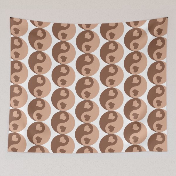 Item preview, Heart Yin Yang - Cocoa Brown designed and sold by kyanitedesigns.