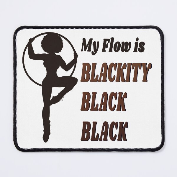 Item preview, Blackity Black Flow | Black Afro African American Hula Hooper - Color White Bkgrnd designed and sold by KreativeLaedy.