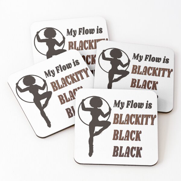 Item preview, Blackity Black Flow | Black Afro African American Hula Hooper - Color White Bkgrnd designed and sold by KreativeLaedy.