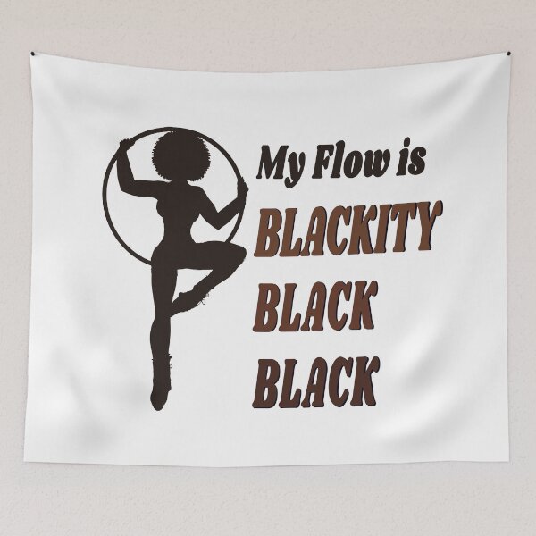 Item preview, Blackity Black Flow | Black Afro African American Hula Hooper - Color White Bkgrnd designed and sold by KreativeLaedy.