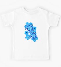 Blauer Hibiscus und Honu Turtles Kinder T-Shirt