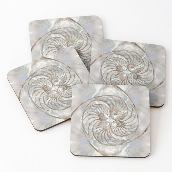 Item preview, Nautilus Shells - Mother of Pearl and gold designed and sold by k9printart.