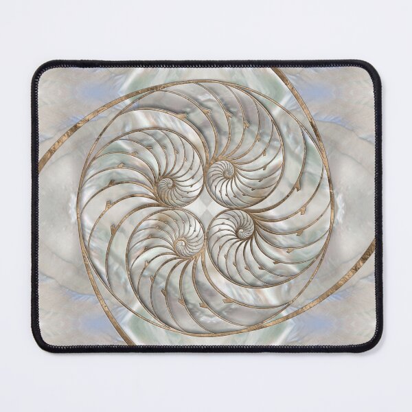 Item preview, Nautilus Shells - Mother of Pearl and gold designed and sold by k9printart.