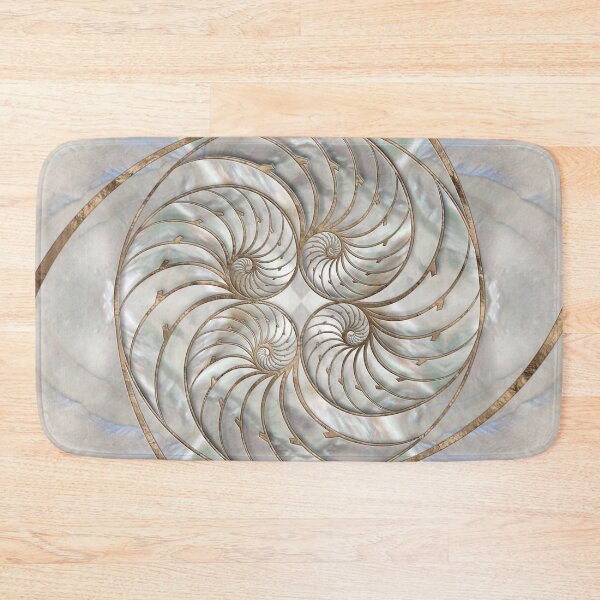 Item preview, Nautilus Shells - Mother of Pearl and gold designed and sold by k9printart.