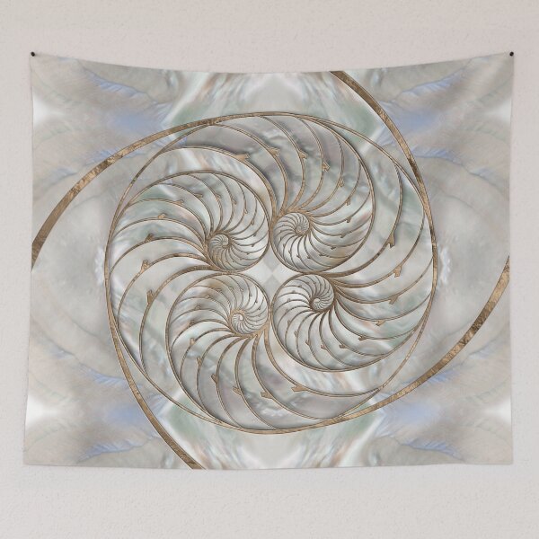 Item preview, Nautilus Shells - Mother of Pearl and gold designed and sold by k9printart.