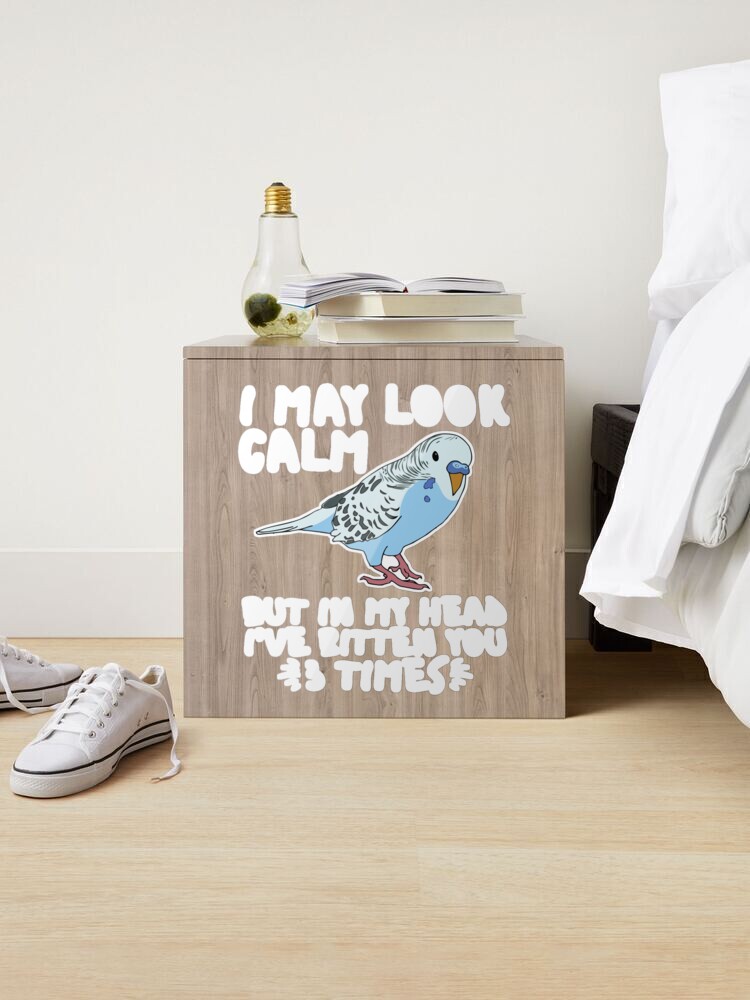 Funny Parakeet In My Head I've Bitten You 3 Times Budgie Water Bottle by  EQDesigns