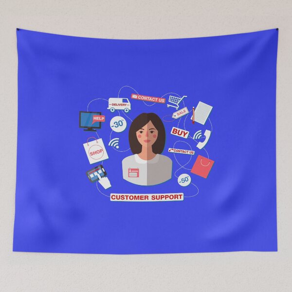 Item preview, Customer Service Concept with Woman. Support Call Center. designed and sold by ivector.