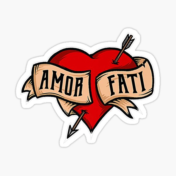 Item preview, Amor Fati - Classic Nietzsche Tattoo Heart designed and sold by Zahxander35.