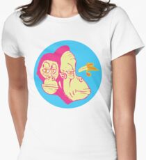 Electric Banana Monkey Pattern Women's Fitted T-Shirt