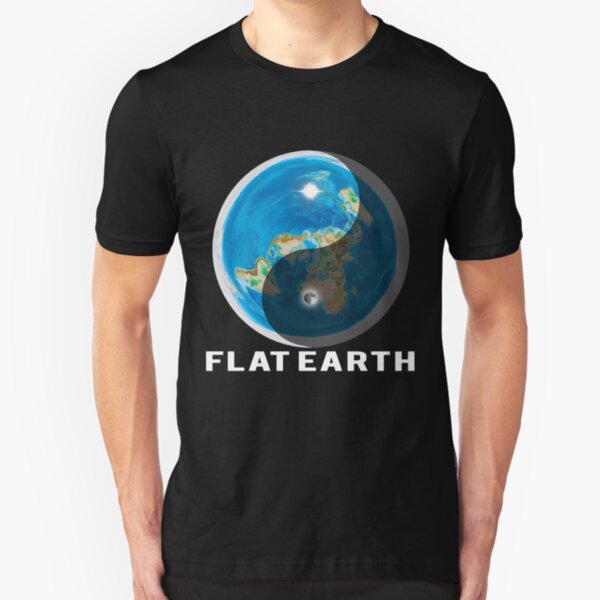 Flat Earth Yin and Yang Slim Fit T-Shirt