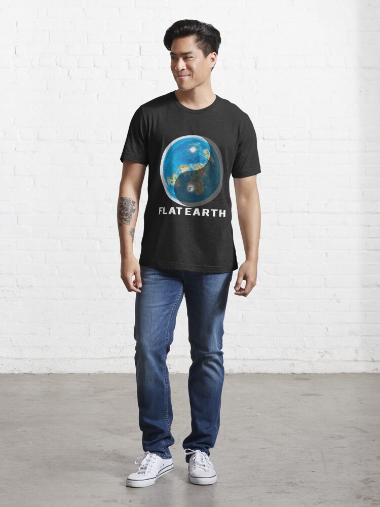 Alternate view of Flat Earth Yin and Yang  Essential T-Shirt