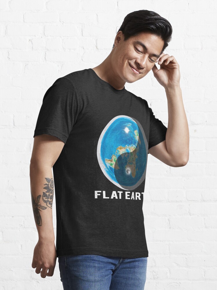 Alternate view of Flat Earth Yin and Yang Essential T-Shirt