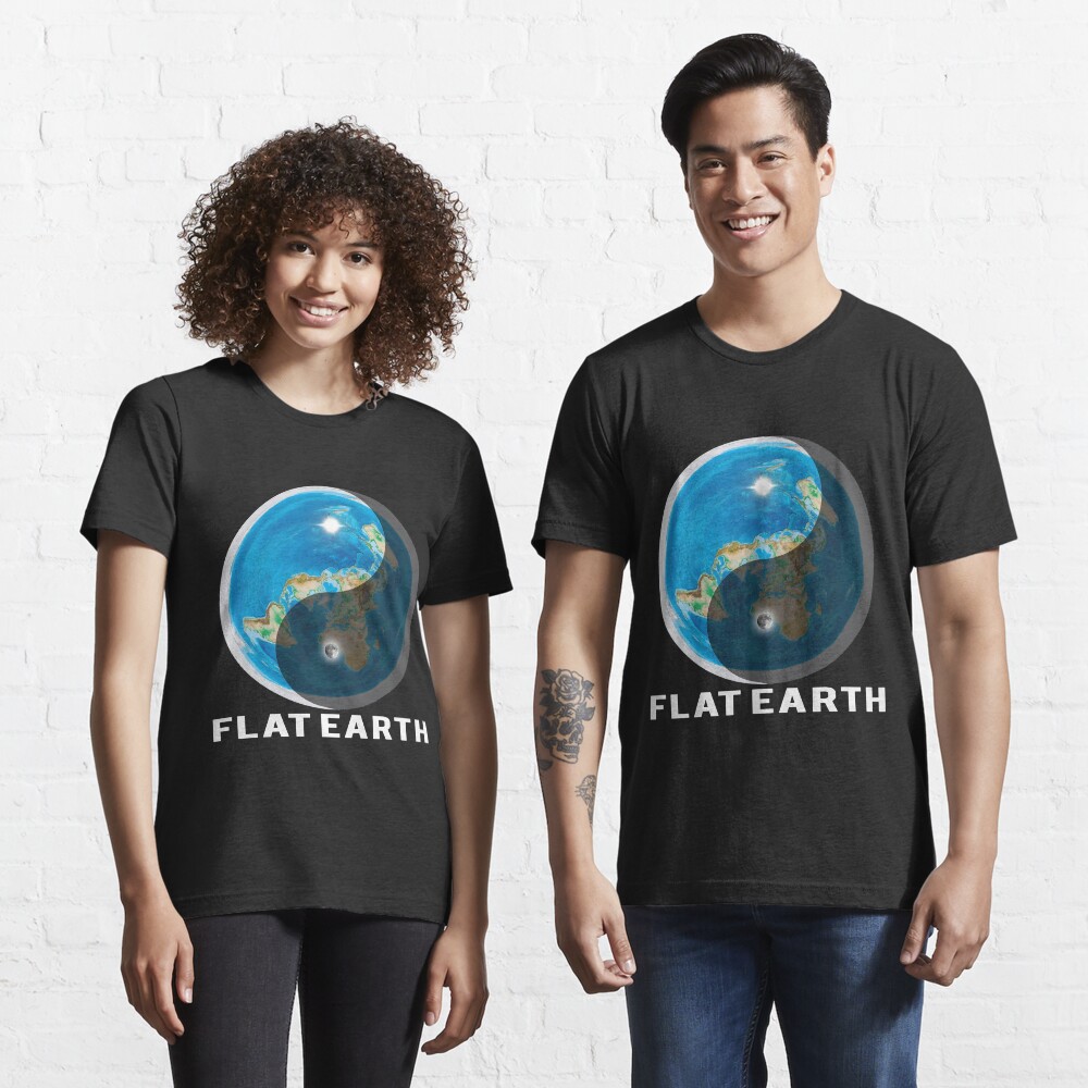 Flat Earth Yin and Yang Essential T-Shirt