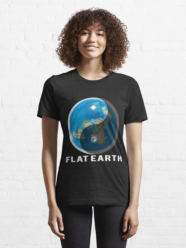 Alternate view of Flat Earth Yin and Yang Essential T-Shirt