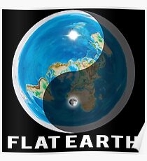 Flat Earth Yin and Yang Poster