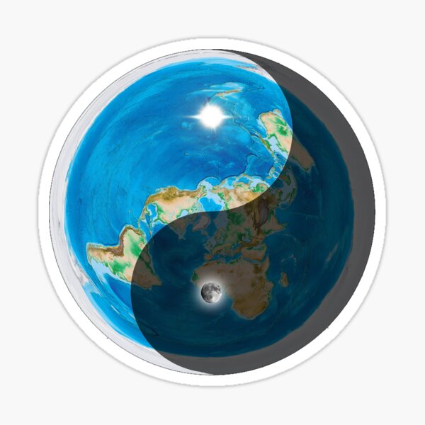 Vista previa del artículo con la obra «Tierra plana Yin y Yang», diseñado y vendido por ODDTV.