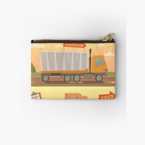Item preview, Delivery Service Concept. Worldwide Delivery Truck with Different Elements: Containers, Checklist; Map.  designed and sold by ivector.