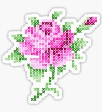 Cross stitch rose Sticker