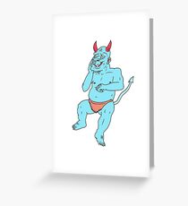 Blue Blue Monster Greeting Card