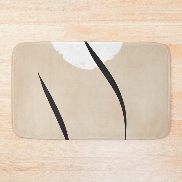 Item preview, Minimalist Japandi Black Lines Art On Neutral Beige Sky And Sun designed and sold by ArtforDailyLife.