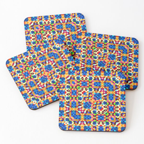 Item preview, Little Blue Orange and Red Curvy Geometric Shapes designed and sold by SeaChangeDesign.