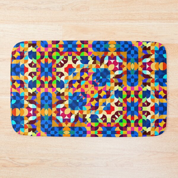 Item preview, Little Blue Orange and Red Curvy Geometric Shapes designed and sold by SeaChangeDesign.
